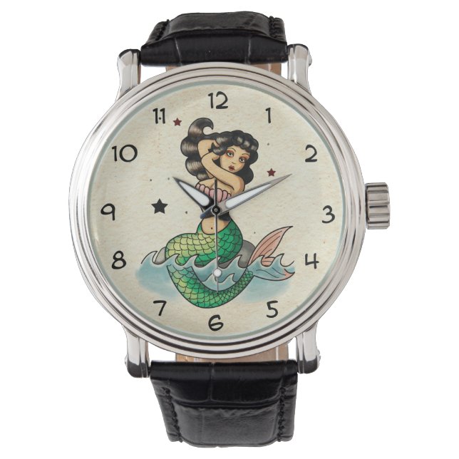 Beautiful Old School Mermaid Watch (Front)