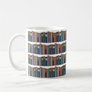 Beautiful old vintage books, book spines coffee mug