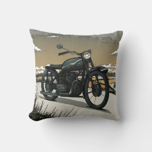 Beautiful Old Vintage Motorcycle Cushion