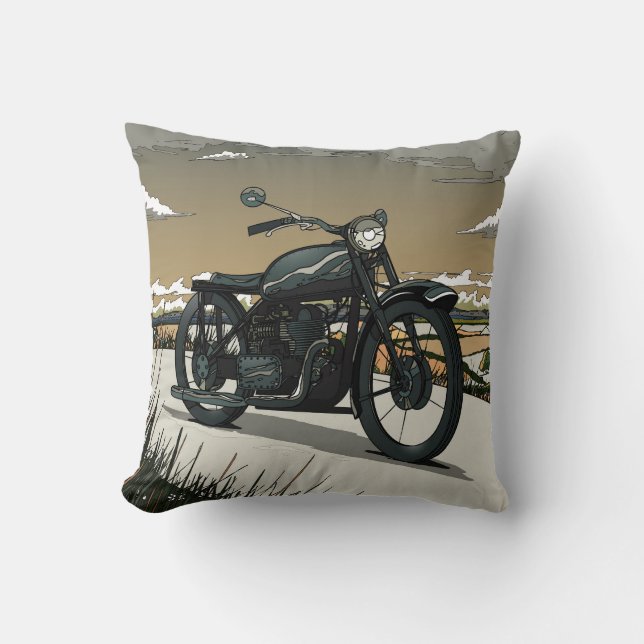 Beautiful Old Vintage Motorcycle Cushion (Front)