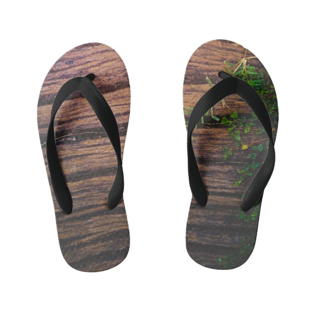 beautiful old wood kid's flip flops (Footbed)
