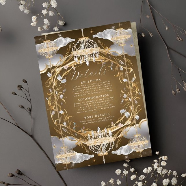 Beautiful Opulent Gold and Crystals Wedding Enclosure Card (Creator Uploaded)