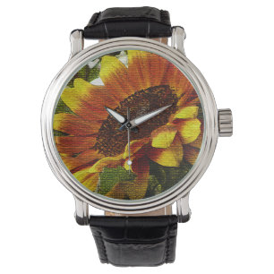 Beautiful Orange and Yellow Sunflower Watch