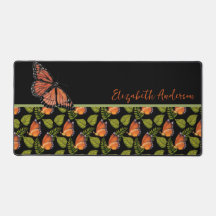 Beautiful Orange Butterfly Pattern with Name