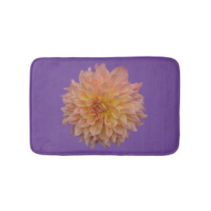 Beautiful orange dahlia bath mat