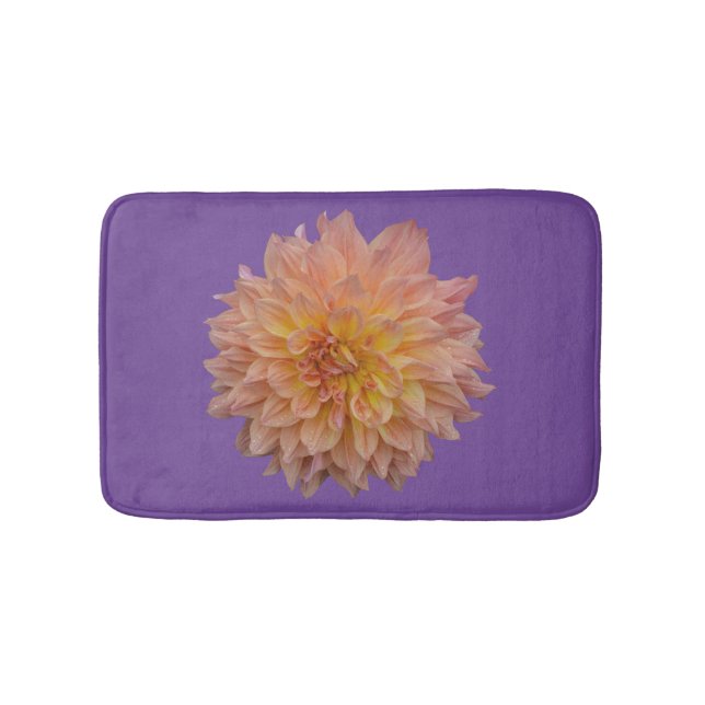 Beautiful orange dahlia bath mat (Front)
