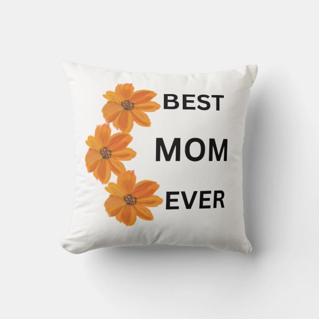 Beautiful Orange floral pillow for Mum (Front)