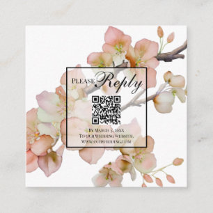 Beautiful orange floral watercolor blossoms enclosure card