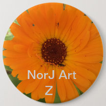 Beautiful orange flower on button design by NorJ A