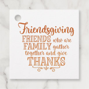 Beautiful orange Friendsgiving Favour Tags