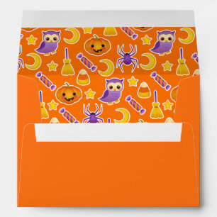 Beautiful Orange Halloween Pattern Envelope