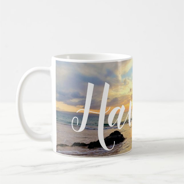 Beautiful Orange Maui Sunset Coffee Mug (Left)