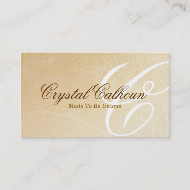 Beautiful Orange Monogram Business Card Template (Front)