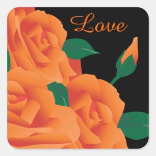 Beautiful Orange Roses Square Sticker