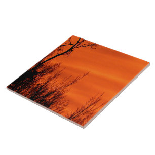 Beautiful Orange Sunrise in Kansas Tile