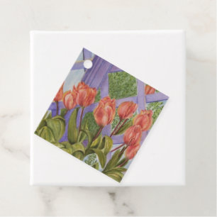Beautiful Orange Tulips Favour Tags
