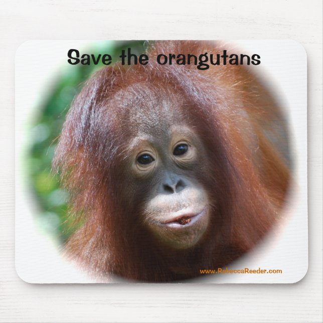 Beautiful Orangutan baby Mouse Mat (Front)