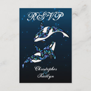 Beautiful Orca Whales Beach Wedding RSVP