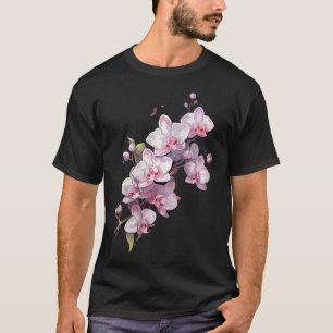Beautiful Orchid Flower On Floral T-Shirt