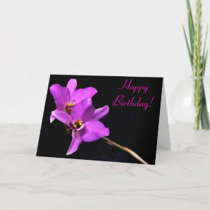 Beautiful Orchid Happy Birthday Card