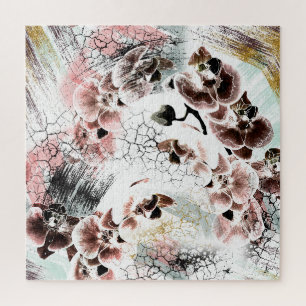 Beautiful orchid stylish floral jigsaw puzzle