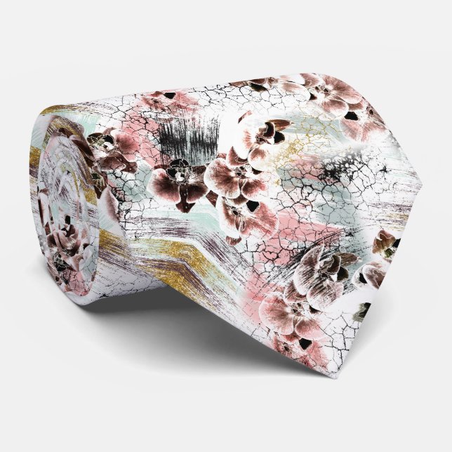 Beautiful orchid stylish tie (Rolled)