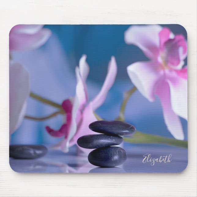 Beautiful Orchid, Zen Stones Mouse Mat (Front)
