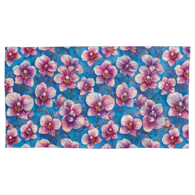 Beautiful Orchids flowers Pillowcase (Front)