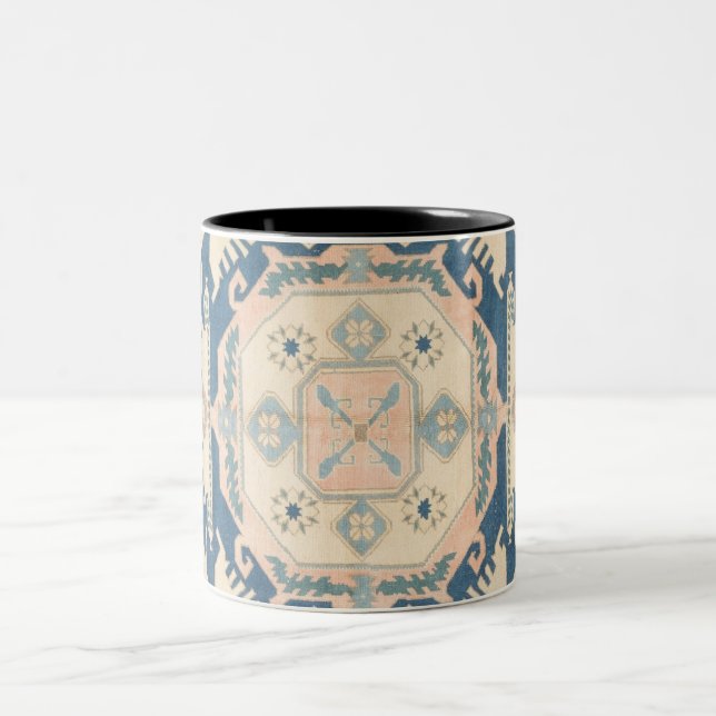 Beautiful Oriental Antique Kilim Rug  Two-Tone Coffee Mug (Center)