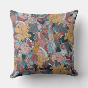 Beautiful Oriental Floral Design  Cushion
