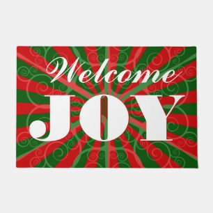Beautiful Ornate and Elegant Welcome Joy Christmas Doormat