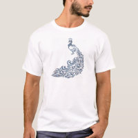 Beautiful Ornate Blue Peacock Silhouette