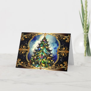 Beautiful Ornate Elegant Victorian Christmas Tree Holiday Card