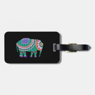 Beautiful Ornate Elephant Luggage Tag