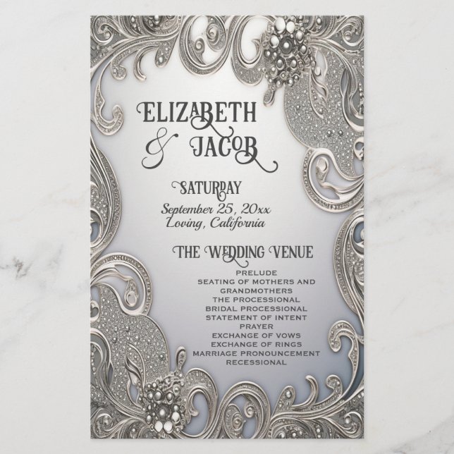 Beautiful Ornate Wedding Paper Sheet (Front)