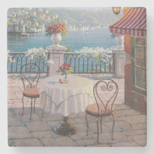 Beautiful Outdoor Cafe Stone Coaster