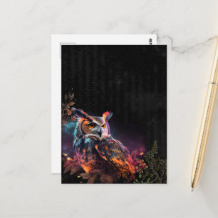 Beautiful Owl in the Night Postcard