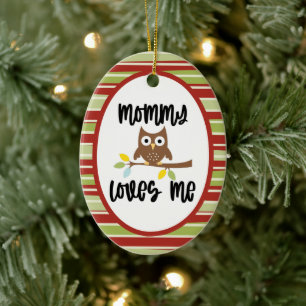 Beautiful Owl Mummy Loves Me Ceramic Tree Decoration