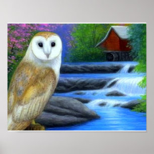 beautiful owl nature poster