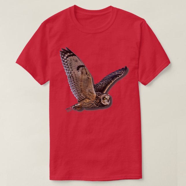 Beautiful Owl Raptor Flight Bird of Prey Birding B T-Shirt (Design Front)
