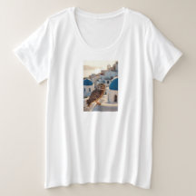 Beautiful Owl standing on Greek Landscape