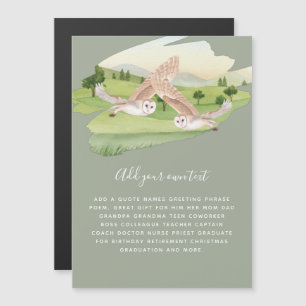 Beautiful OWLS flying in countryside Personalised
