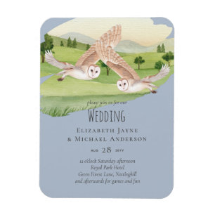 Beautiful OWLS Wedding Magnet