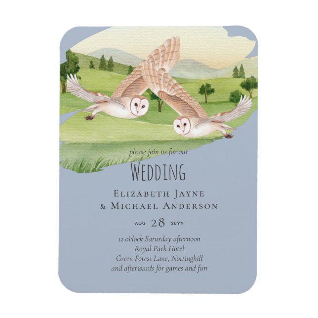 Beautiful OWLS Wedding Magnet (Vertical)