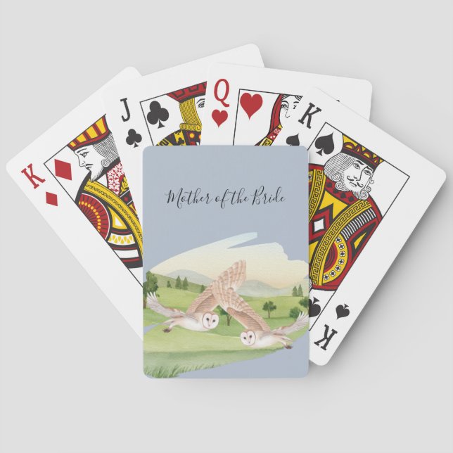 Beautiful OWLS Wedding Playing Cards (Back)