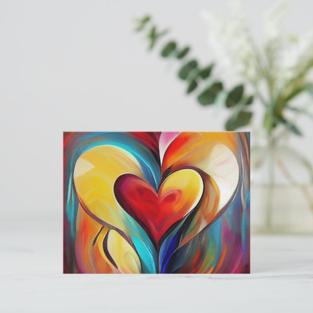 Beautiful paint heart  postcard (Standing Front)