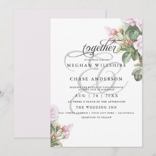 Beautiful Painted Pink Roses  BarefootBride™ Invitation