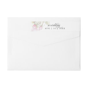 Beautiful Painted Pink Roses  BarefootBride™ Wrap Around Label