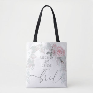 Beautiful Painted Pink Roses Bride BarefootBride™ Tote Bag