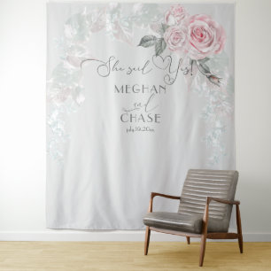 Beautiful Painted Pink Roses Prop BarefootBride™ Tapestry